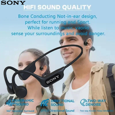 Bone Conduction Headphones, Open-Ear Wireless Bluetooth Workout Headphones with Microphones, Earphones for Sports, Running, Gym