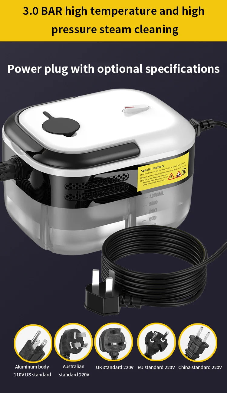 Steam Cleaner High Pressure and Temperature Handhled Steam Mop Commercial Household Air Conditioner Kitchen Hood Car Jet Washer