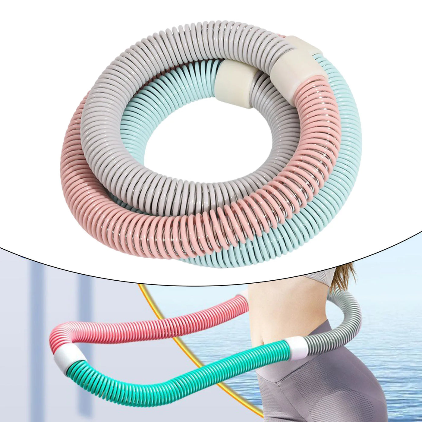 Weighted Fitness Hoop for Adults - Smart Hula Hoop for Core Workout