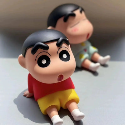 2025 New Crayon Shin chan Anime Lazy Phone Stand Mobile Stand Desktop Ornament Trendy Play Handmade Model Doll