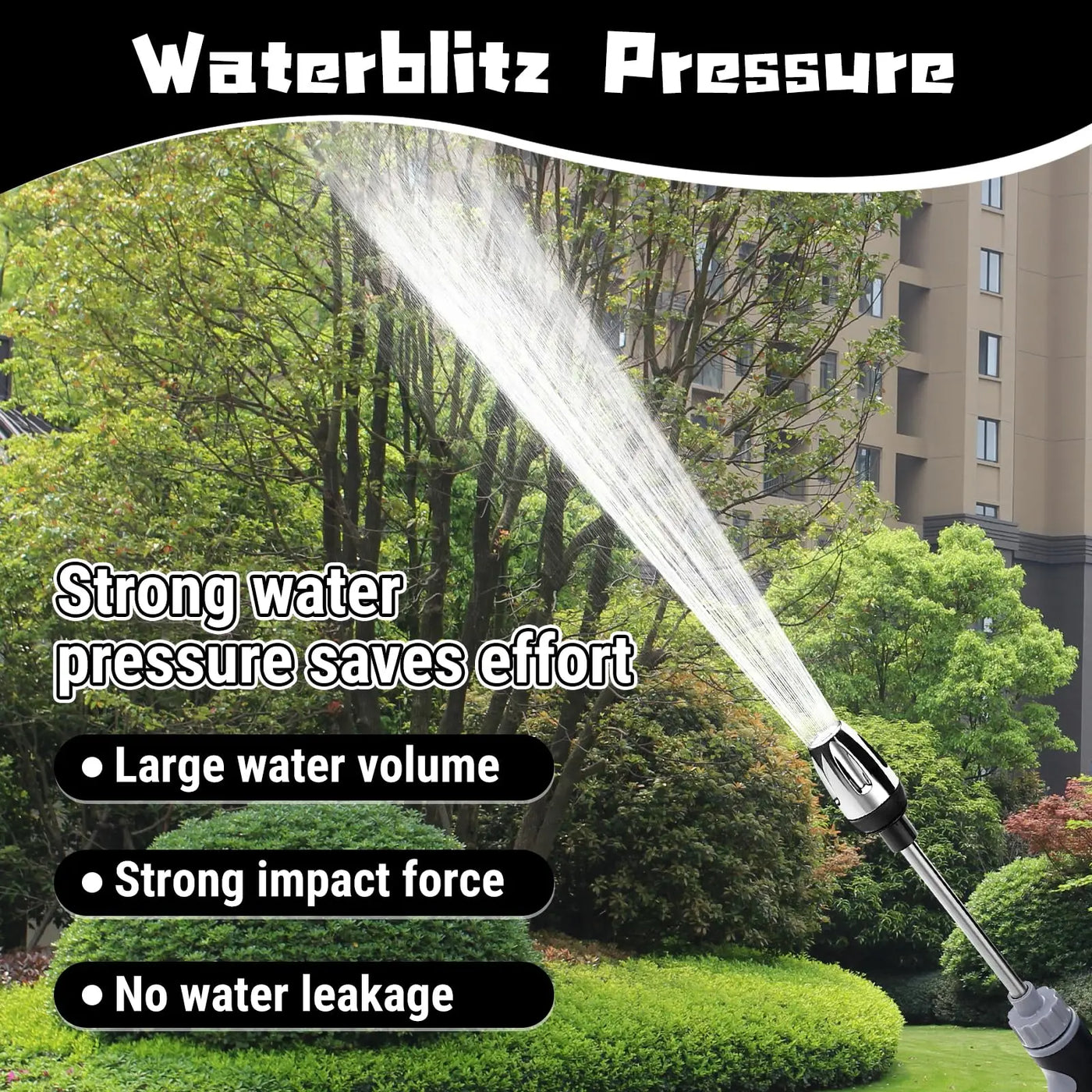 Pressure Washer, High Pressure Water Gun, Portable Washer for Car, Floor, Wall Cleaning,with 360° Rotating for Three Spray Modes