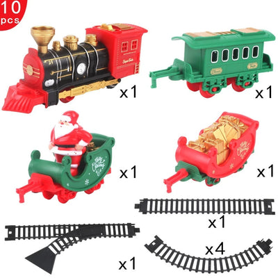 2025 Mini Electric Christmas Train Toy Electric Rail Car Children's Simulation Car Toy Children's Christmas Gift