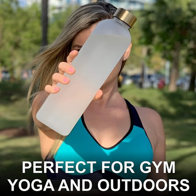 Water bottle, inspirational water bottle with time mark, reusable water bottle, suitable for gym fitness workout travel