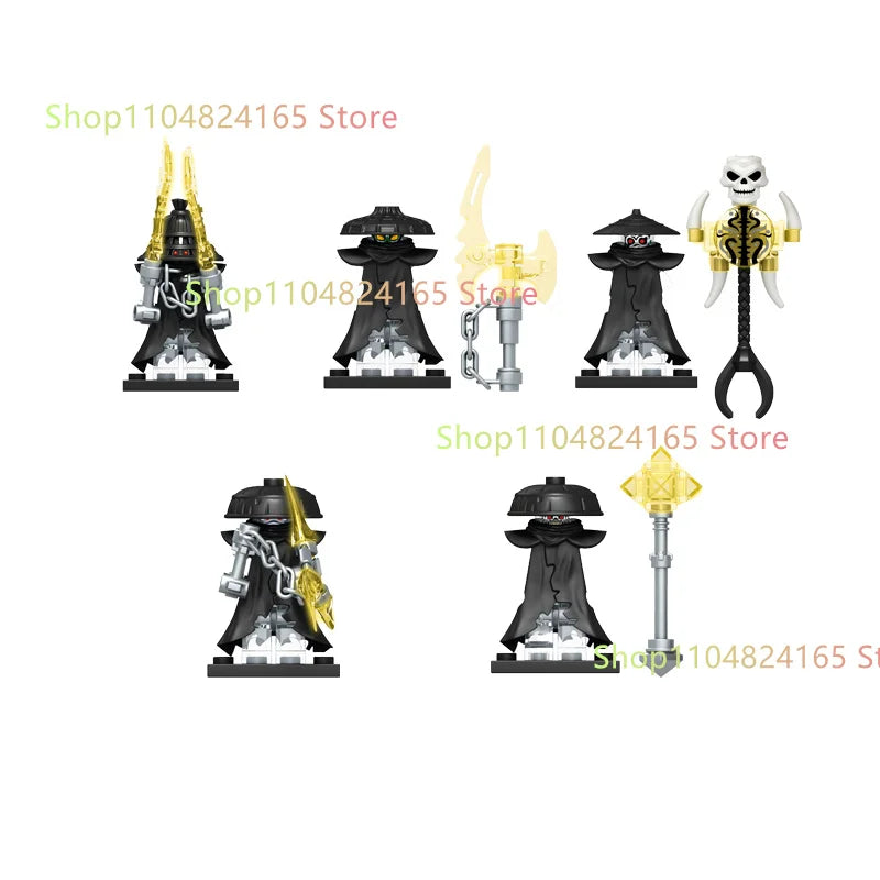 New Anime Cartoon TV Ninja Toy Dragons Rising Forbidden Five Nokt Rox Zarkt Drix Kur Ghost Face Bricks Building Blocks Kid Gifts