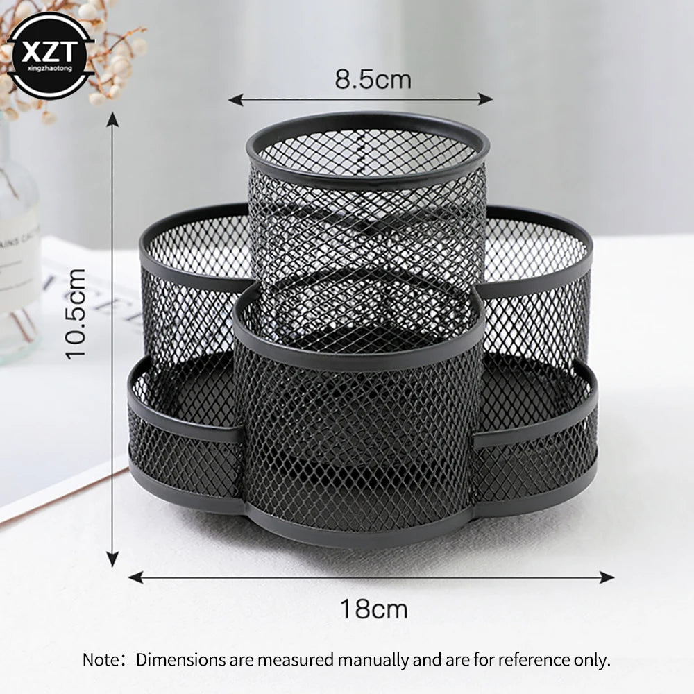 New Home Office Large Capacity Art Supply Space Saving 360 Degree Rotating 7 Compartments Pencil Holder Desk Organizer Workspace