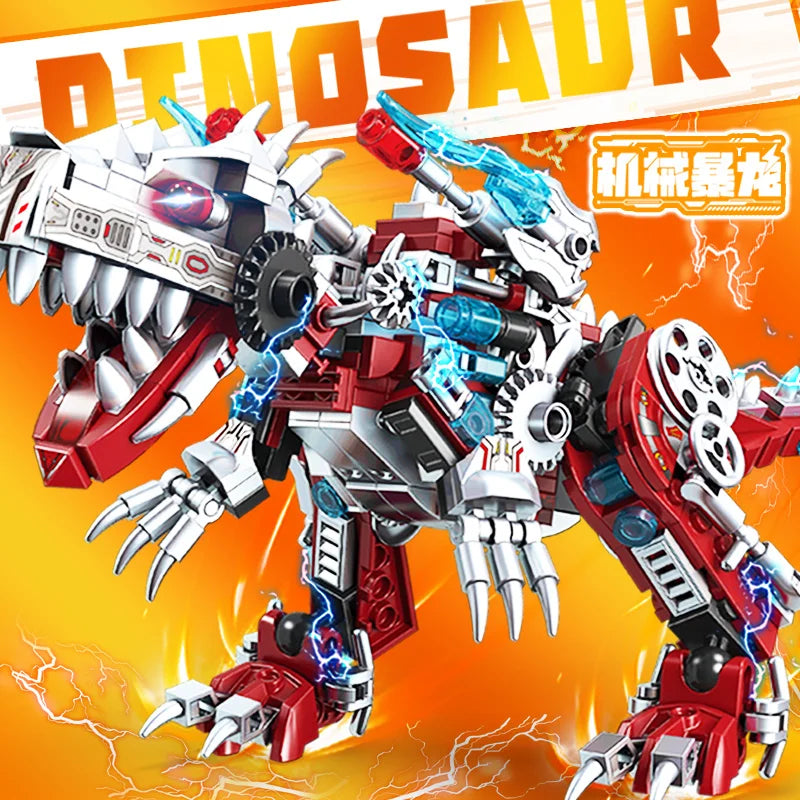 2025 New Dinosaur Toy Boys Assemble Building Blocks Puzzle Mech Model Tyrannosaurus Rex Christmas and New Year Gift