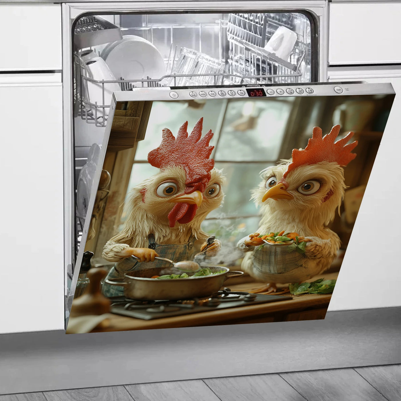 Easy-Clean Magnetic Dishwasher Door Cover - No Glue Needed, Perfect for Kitchen Decor & Stainless Steel Panels, 23.03x25.59 inch