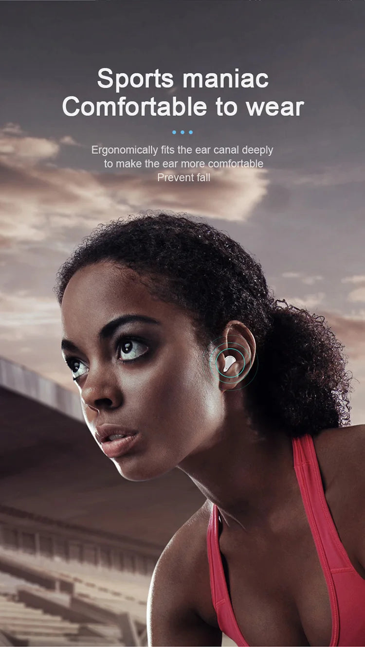 TWS Bluetooth Headphone Wireless Earphone Stereo Headset sportEarbuds microphone with charging box forsmartphone