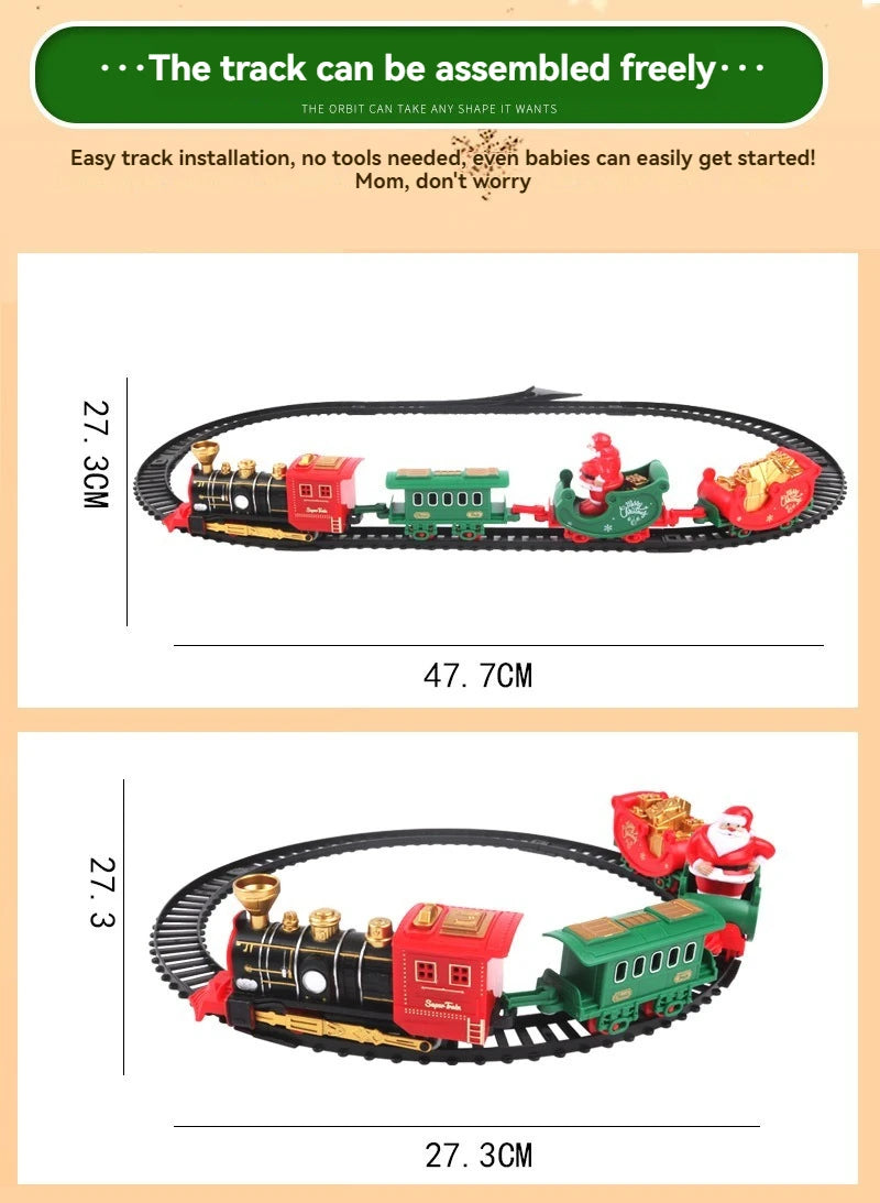 2025 Mini Electric Christmas Train Toy Electric Rail Car Children's Simulation Car Toy Children's Christmas Gift