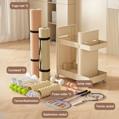 Gym Equipment Organizer Trolley with Wheels Sports Equipment