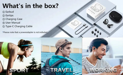 75Hrs Bluetooth 5.3 Earphones IP7 Waterproof Wireless Headphones