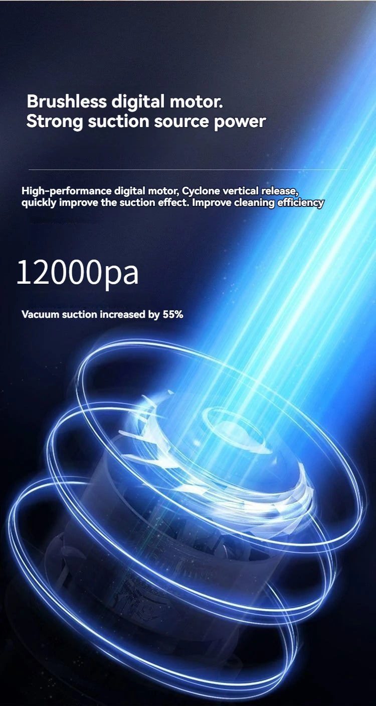 Car Vacuum Cleaner 12000PA Powerful Cleaning Machine Cars Cleaner Mini Wireless Portable Hand Held Cleaner for Home Appliance