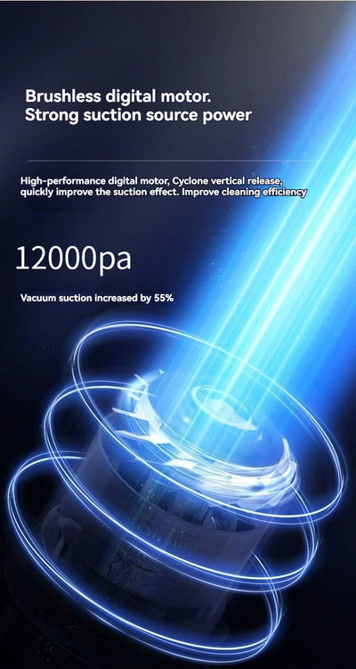 Car Vacuum Cleaner 12000PA Powerful Cleaning Machine Cars Cleaner Mini Wireless Portable Hand Held Cleaner for Home Appliance