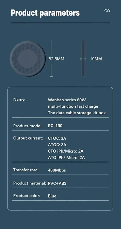 Multi USB Type C to C 60W Charging Adapter Cable Kit USB C to Lighting Conversion Set USB A & Type C to Micro/Type C/Lighting