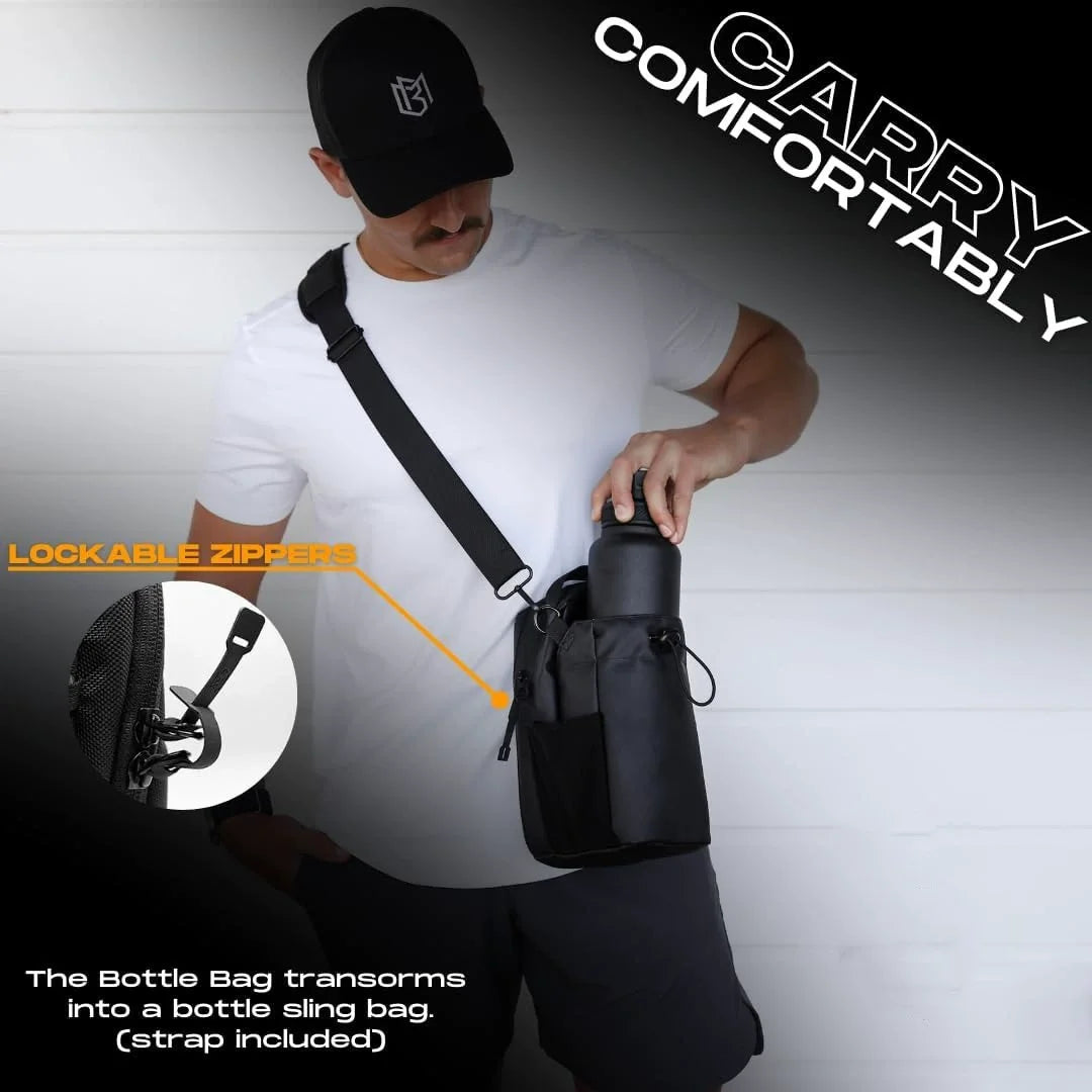 Gym Water Bottle Magnetic Bag-Ultra-Light Water-Resistant, Multi-Way Wear with Adjustable Straps for Fitness