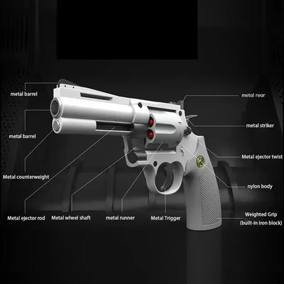 2025 Birthday Party Gift: ZP5 Wheel Soft Bullet Gun 357 Simulation Shooting Toy Pistol Adult Boy Children Soft Bullet Toy Gun