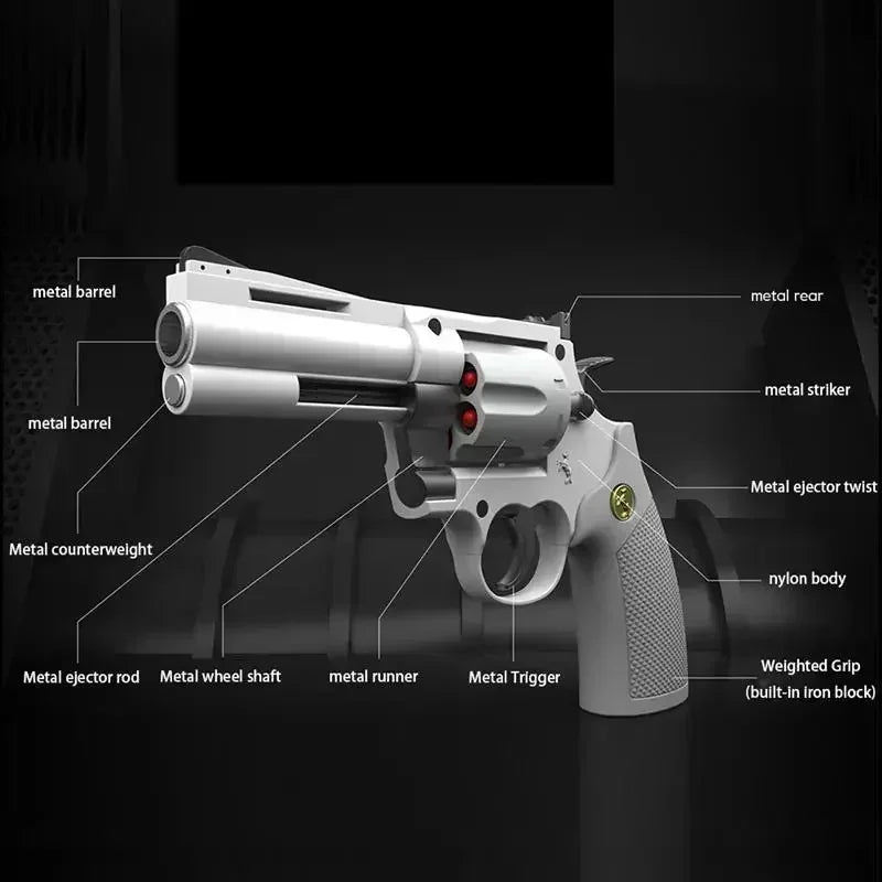 2025 Birthday Party Gift: ZP5 Wheel Soft Bullet Gun 357 Simulation Shooting Toy Pistol Adult Boy Children Soft Bullet Toy Gun