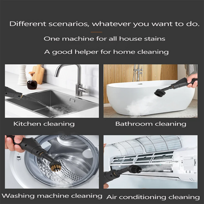 Steam cleaner, 3-level adjustable handle, 15-year heating element, 1.2-liter tank, portable steam cleaner for cleaning with 12 a