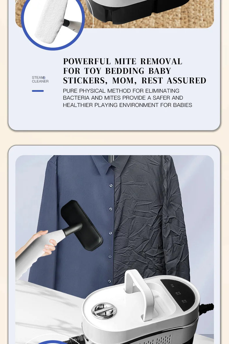 Steam Cleaner High Temperature Household Sterilization for Air Conditioner,Sofa,Kitchen Hood Car Handheld Steam Cleaner EU Plug