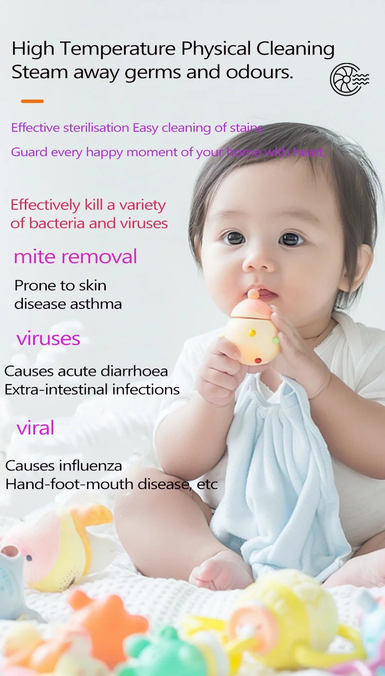 Steam cleaner, 3-level adjustable handle, 15-year heating element, 1.2-liter tank, portable steam cleaner for cleaning with 12 a