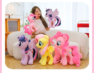 New My Little Pony Plush Doll Anime Twilight Sparkle Fluttershy Pinkie Pie Cartoon Soft Ornament Birthday Kawaii Toy Kid Gift