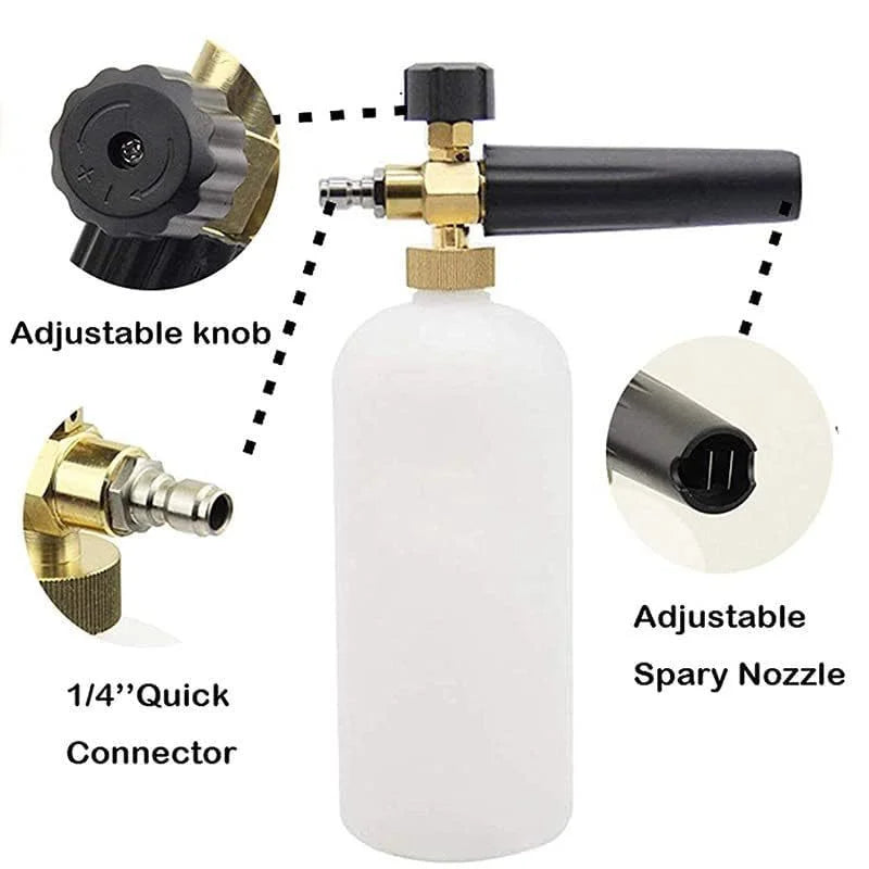 High - Pressure Washer Set - 300 bar, Multi - Purpose, 1L Foam Cannon, 5 Nozzles, M22 - 14 Connection, 1/4 Quick Connect