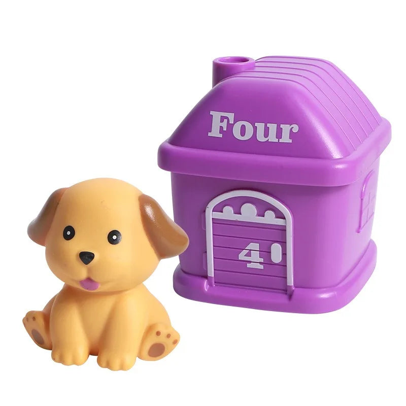 Learning Toys for 3+ Year Old Toddlers, 10pcs Farm Animals Barn Toys Finger Puppets for Kids,Montessori Counting Matching
