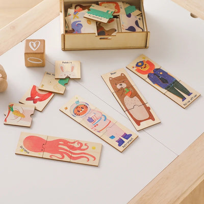 Baby Toys Montessori Wooden Puzzles Children Toys Hand Grab Board Animal Cognition Learning Educational Toys For Kids 1-3 Years