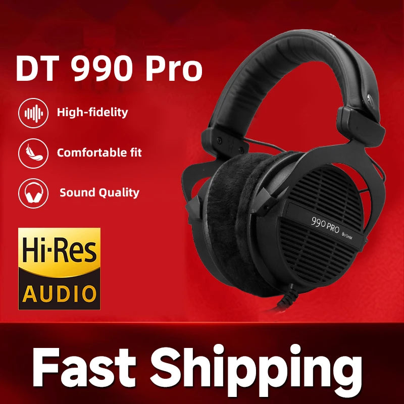 DT 990 PRO Open-Back Studio Monitor Headphones with High-Resolution Audio for Mixing and Mastering