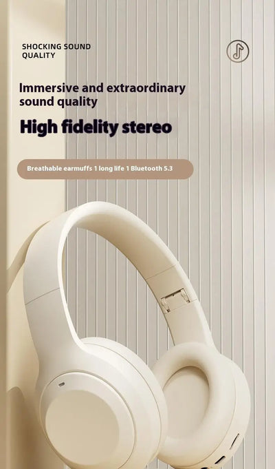 Over Ear HIFI Stereo Headsets Wireless Bluetooth Headphones Sports Gaming Earphones with HD Mic Support TF/AUX noise reduction
