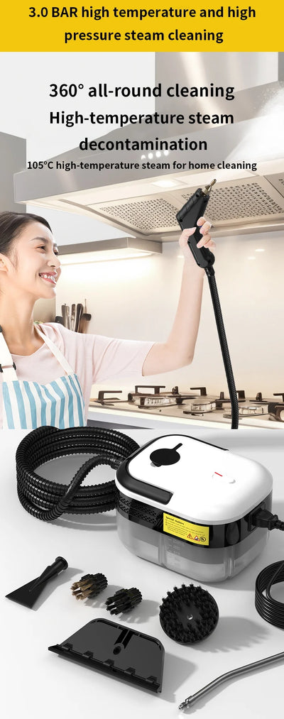 Steam Cleaner High Pressure and Temperature Handhled Steam Mop Commercial Household Air Conditioner Kitchen Hood Car Jet Washer