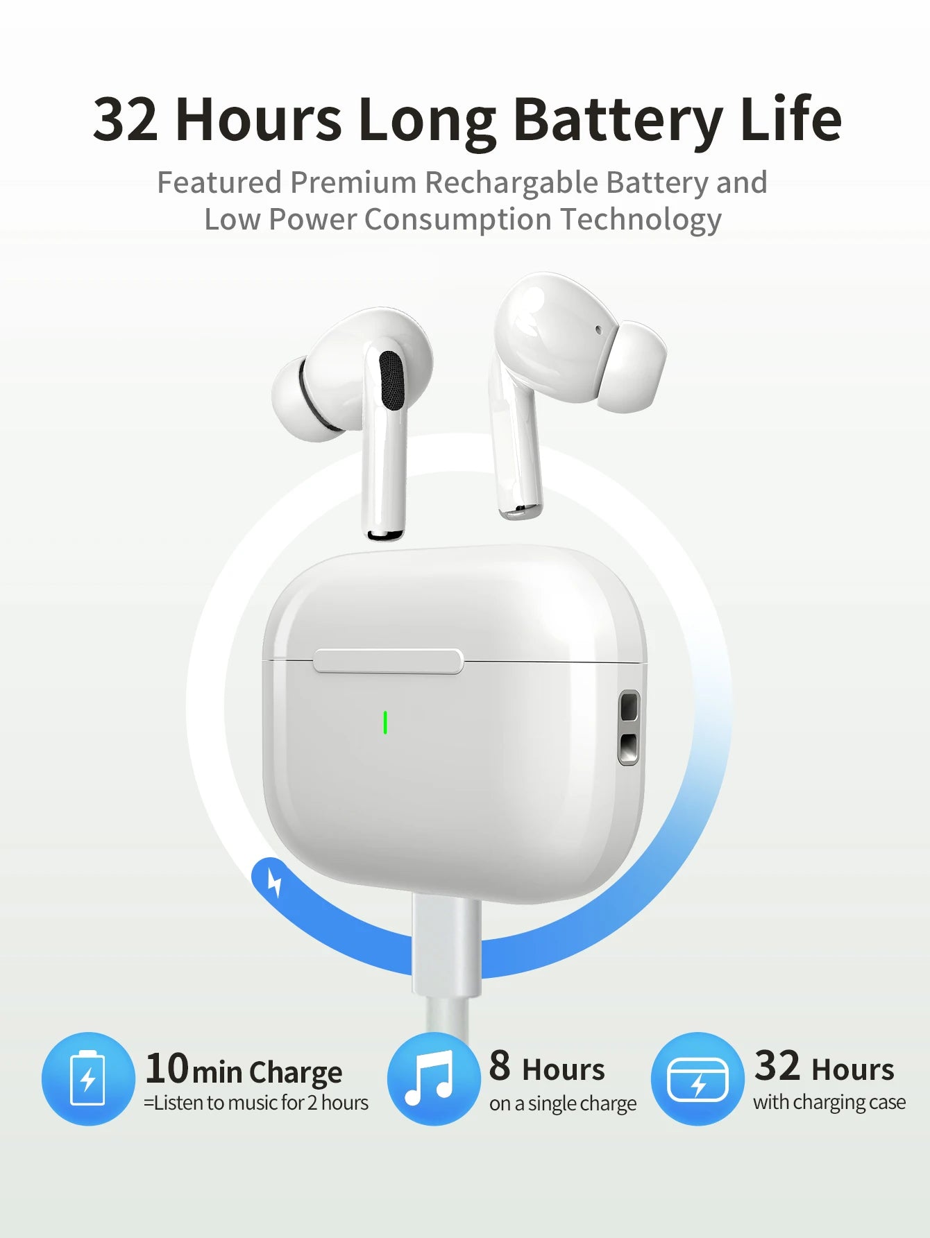 Wireless Headphones - for sports. Stereo sound, high-fidelity stereo music and microphone. Low-latency headphones.