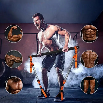 Pilates Workout Equipment with Resistance Bands Portable Weighted Exercise Pilates Bar Exercise Bands Set for Home Bodybuilding