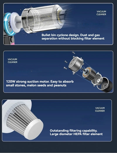 Car Vacuum Cleaner 12000PA Powerful Cleaning Machine Cars Cleaner Mini Wireless Portable Hand Held Cleaner for Home Appliance