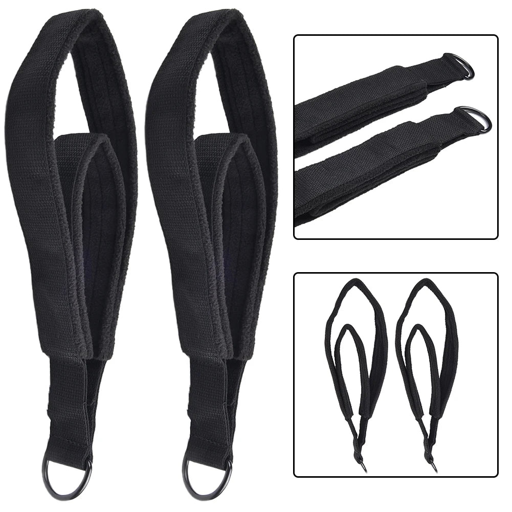 Pilates Reformer Foot Straps - Double Loop D-Ring Exercise Handles (2-Pack)