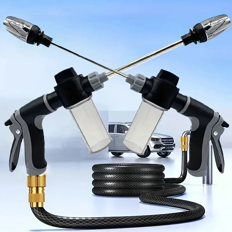 2in1 Dual Hose Pressure Washer Kit Portable High Pressure Water Blaster for Car Home Outdoor Cleaning Vehicles Tires Windows