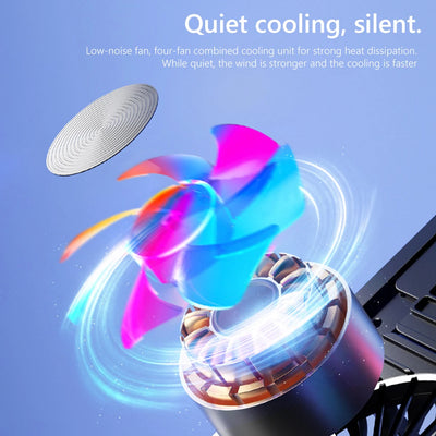 Laptop Cooling Pad with 2/4 Fans Foldable Laptop Cooling Fan RGB Silent Portable Laptop Holder 7 Height for 11-17.3 Inch Laptops