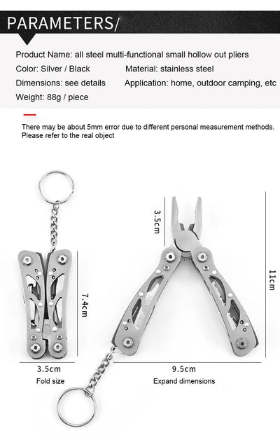 Multifunction Stainless Steel Multi-tool Pocket Knife Pliers Folding Pliers Mini Portable Folding Pliers Folding Blade Knife