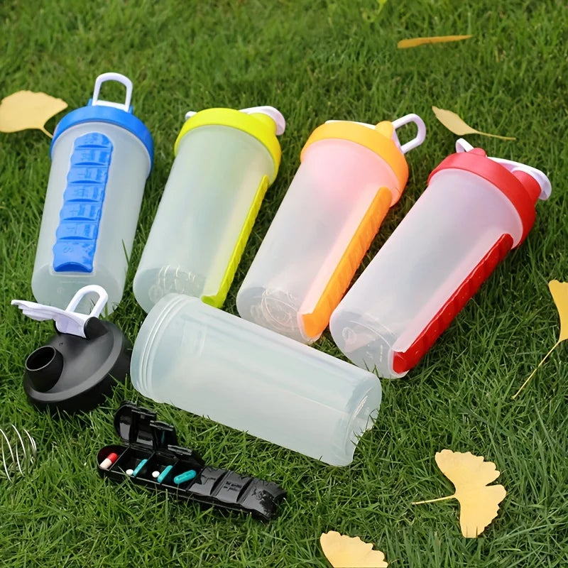 600ml 2-in-1 SmartWater Bottle with Medicine Case Leak Proof Sports Design Outdoor Adventures Fitness Travel Easy Carry Health