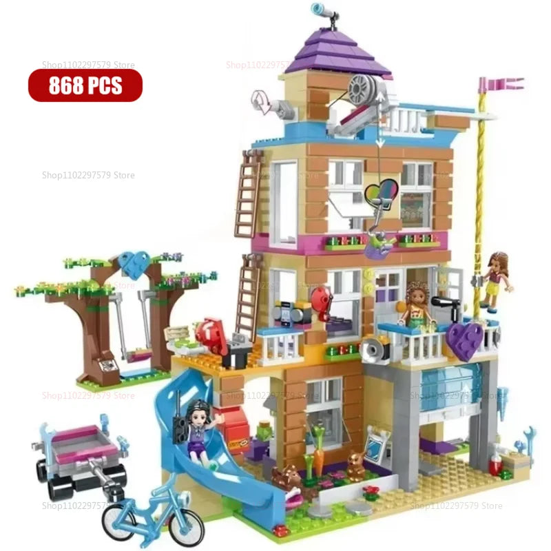 2025 Girls Building Tree House Building Blocks Toys Villa Castle Building Blocks Classic Friends Girl Toy For Kids Birthday Gift
