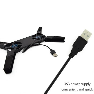 1PCS Air-cooling Laptop Cooler Laptop Cooling Pad USB Powered Cooling Dock Bracket Stand Dual Fan for PC Fan Gaming Accessory