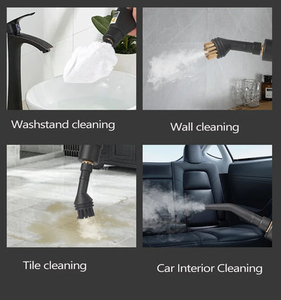 Steam cleaner, 3-level adjustable handle, 15-year heating element, 1.2-liter tank, portable steam cleaner for cleaning with 12 a