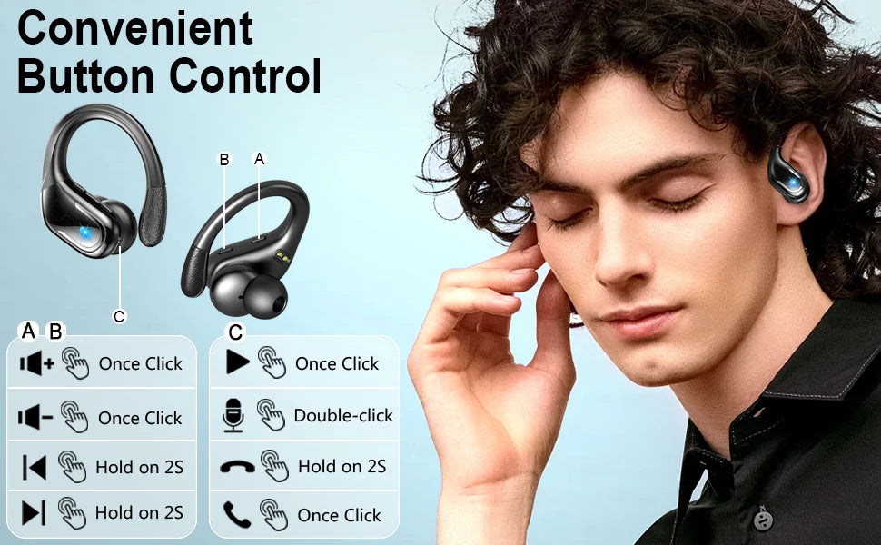 75Hrs Bluetooth 5.3 Earphones IP7 Waterproof Wireless Headphones