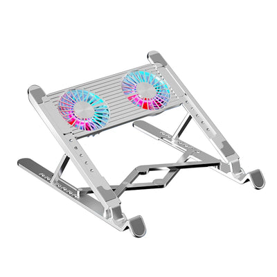 Laptop Cooling Pad with 2/4 Fans Foldable Laptop Cooling Fan RGB Silent Portable Laptop Holder 7 Height for 11-17.3 Inch Laptops