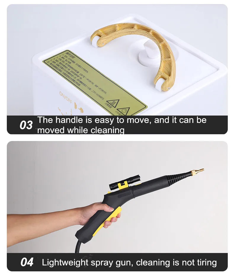 2600W Steam Cleaner for Home Steamer, Steam High Pressure Cleaner, Air Conditioner Cleaning Machine with Brush Head for Kitchen