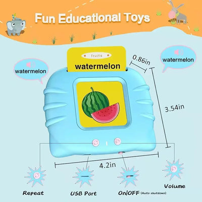 Kids Learn English Toys Early Intelligent Education Audio Electronic Book Flash Card Reading Machine For Toddlers Reading Gadget
