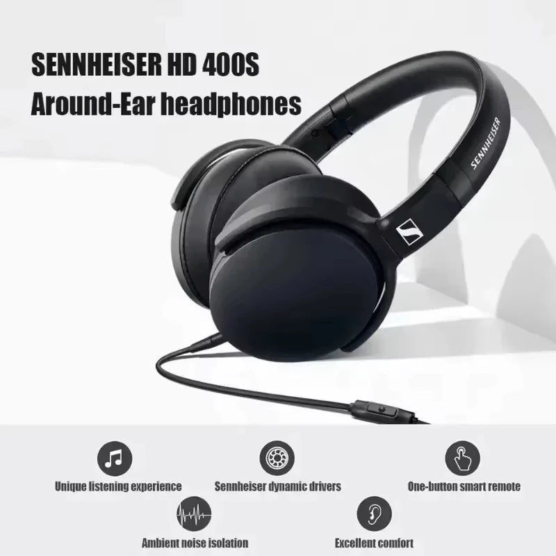 Sennheiser HD 400S Wired Professional Studio Headphones With Microphone Over Ear HiFi Monitor Music Headset Earphone