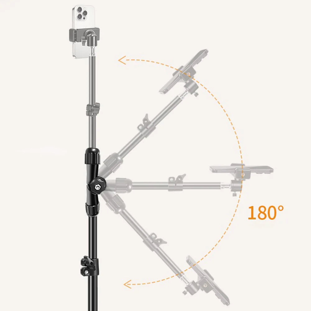 Phone Tripod Adjustable Horizontal Overhead Tripod Horizontal Stand for Video Recording