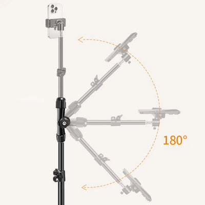 Phone Tripod Adjustable Horizontal Overhead Tripod Horizontal Stand for Video Recording