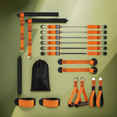 Pilates Bar Kit & Resistance Bands Pilates Workout Equipment Exercise Bands Set Pilates Kit for Hip Back Arm Full-Body Workouts